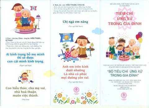 Mẫu Tờ rơi Poster Áp phích Bộ tiêu chí ứng xử trong gia đình