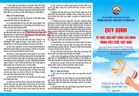 Tờ rơi Tuyên truyền Nếp sống văn hóa, văn minh trong việc cưới, việc tang