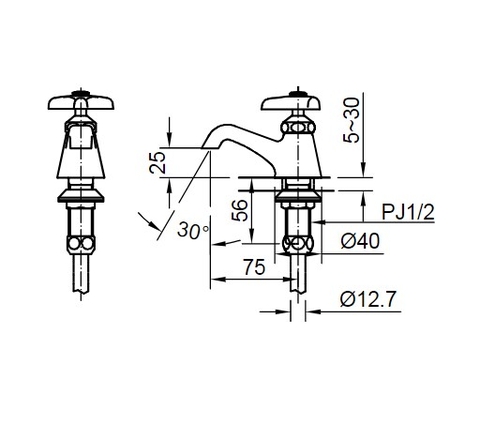Vòi Chậu Rửa Lạnh Inax LF-1 Lavabo