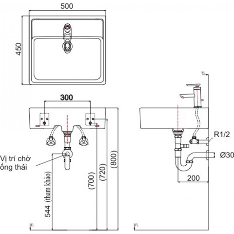 Chậu Rửa Lavabo Inax L-293V(EC/FC)