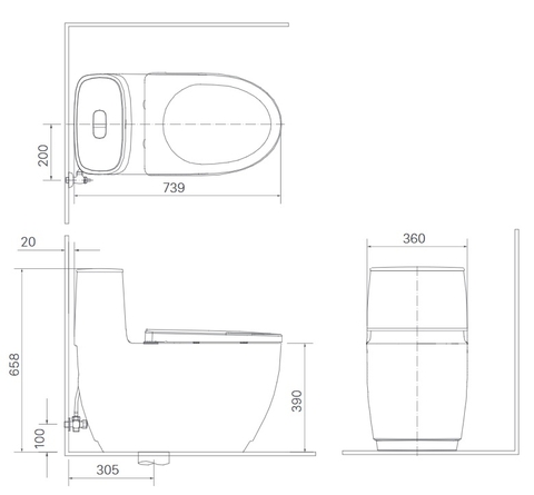 Bàn Cầu Thông Minh INAX AC-1052+ Nắp rửa cơ CW-S32VN