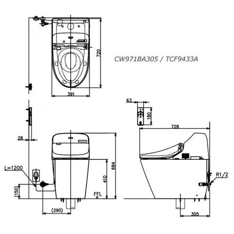 Bàn Cầu Thông Minh TOTO C971/TCF9433A