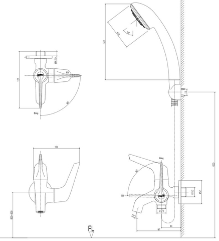 Vòi Sen Lạnh Inax BFV-17-8C