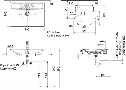 Chậu Rửa Lavabo Inax AL-S630V(GC/FC) Aqua Ceramic