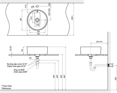 Chậu Rửa Lavabo Inax L-295V