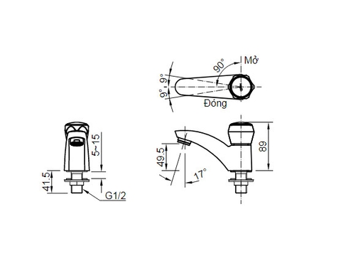 Vòi Lavabo Lạnh Inax LFV-12A