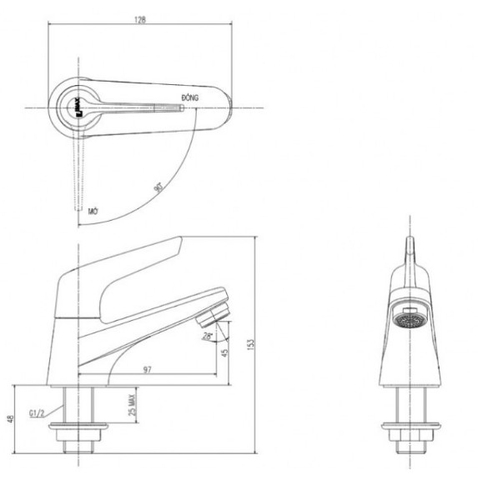 Vòi Nước Lạnh Lavabo Inax LFV-17P*(+ A-325PS)