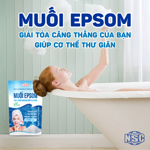 Muối Epsom giải tỏa căng thẳng, giúp cơ thể thư giãn