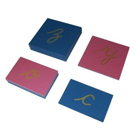Sandpaper letters, Blue consonants/Red Vowels, Cursive