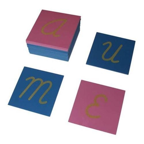 Sandpaper Capitals Blue Consonants/Red Vowels, Cursive