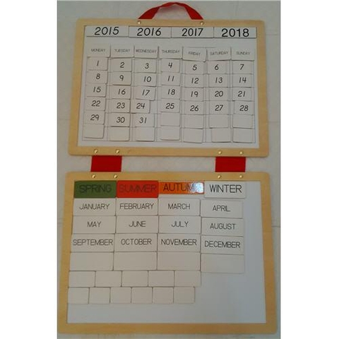 Magnetic calendar- English words + USA Style numbers