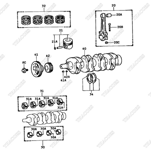 (31) Bạc trục cơ balie 11704-78C00-71 (+0.25)