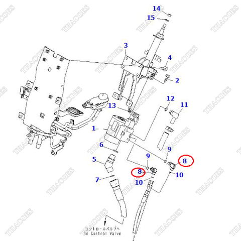 Rắc co vuông 3EB-66-53470 (ống xuống xi lanh lái)