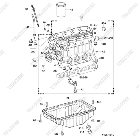 (42) Ống lót xi lanh 11461-78701-71 (Mark B)
