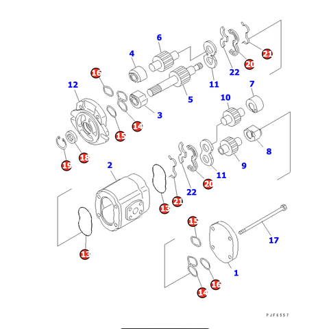 (K19) Bộ gioăng bơm thuỷ lực 30B-60-05031