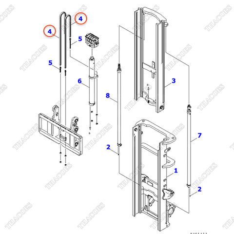 Xích nâng hạ 37B-787-6230 (3.3m, cột 3T2L)