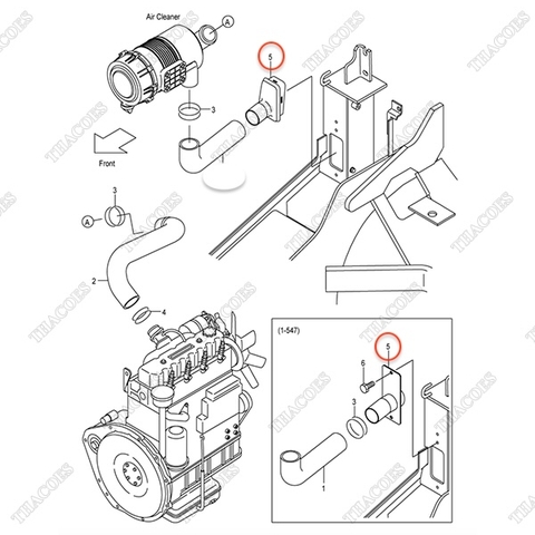(Seri 1-808) Ống nạp gió 22U51-02601