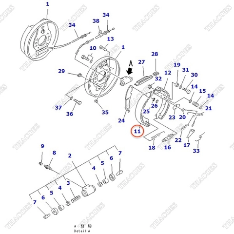 Guốc phanh 3EB-30-23430; 3EB-30-11330; 3EB-30-11331; 3EB-30-11430; 3EB-30-11431, 3EB-30-12330, 3EB-30-12340