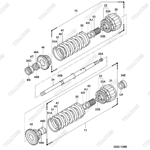 (23A) (Clutch No 2) Seal ring piston 32842-23330-71