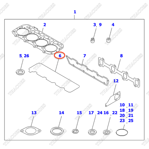 Gioăng nắp gìan cò YM129900-11310
