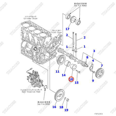 Trục bánh răng trung gian YM129900-25060