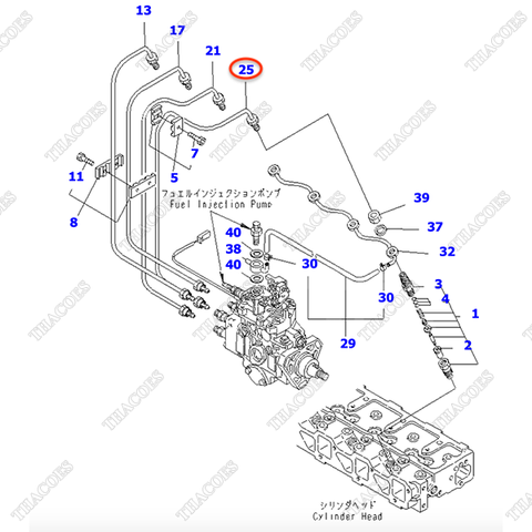 Ống dầu máy 4 YM129901-59840