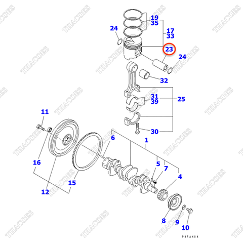 Ắc piston YM120130-22301