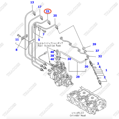Ống dầu máy 3 YM129901-59830