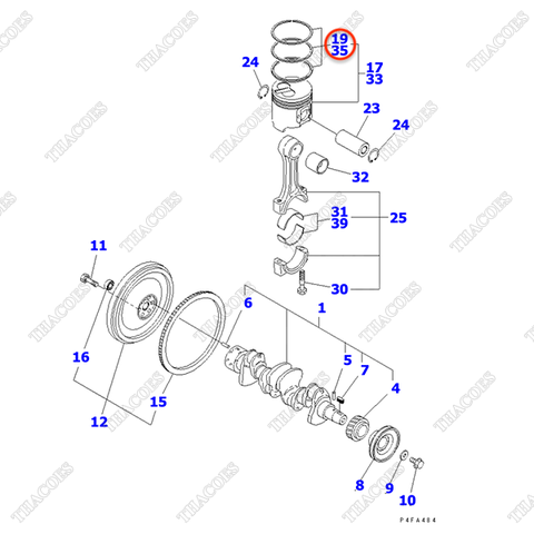 (+0,25) Bạc xéc măng YM129903-22950