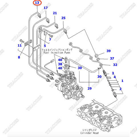 Ống dầu máy 1 YM129901-59810