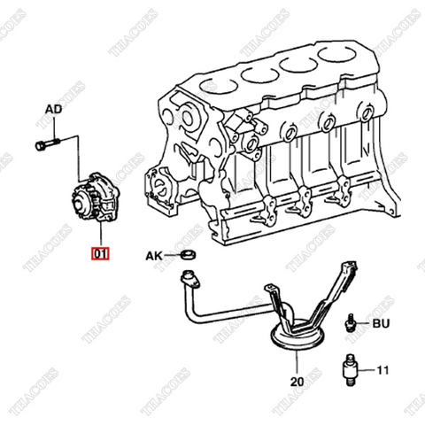 (01) Bơm nhớt #15100-UD010(15100-78700-71)