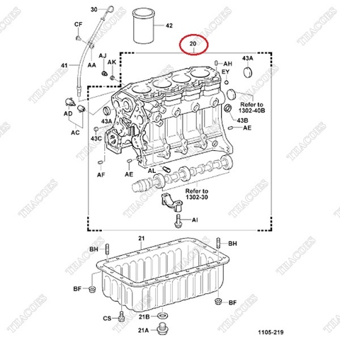 (20) Thân lốc động cơ #11401-UD030(11401-78C00-71)