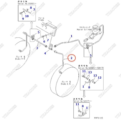Ống ti ô dầu phanh bánh trái 3EB-38-31120