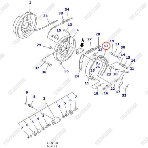 Guốc phanh 3EB-30-23440; 3EB-30-11340; 3EB-30-11341; 3EB-30-11440; 3EB-30-11441