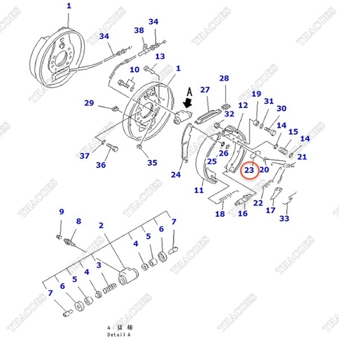 Đệm hãm đầu guốc phanh 3EC-30-11170