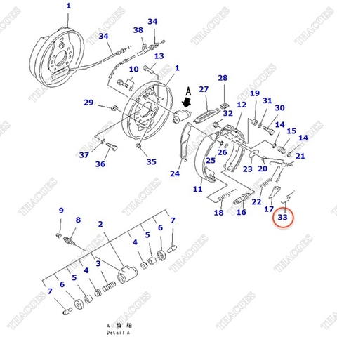 Lò xo phanh 3BB-30-12160 (LH)