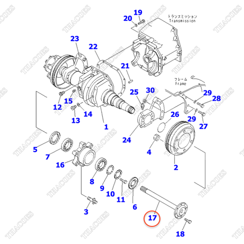 Trục láp 3EB-21-32162; 3EB-21-32161; 3EB-21-32160