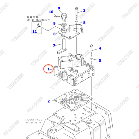 Cụm van chia dầu hộp số 3EB-15-33510; 3EB-15-33511