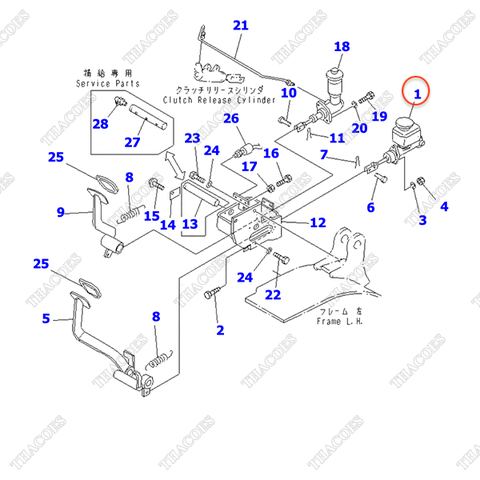Xi lanh tổng phanh 3EB-36-31281; 3EB-36-31280 (AT, MT)
