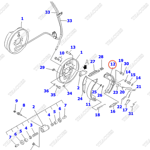 Guốc phanh 3EB-30-41280 (WC)