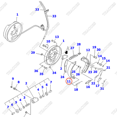 Guốc phanh 3EB-30-41260 (WC)