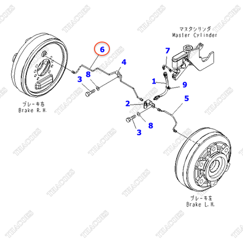 Ống ti ô dầu phanh bánh phải 3EB-38-31250