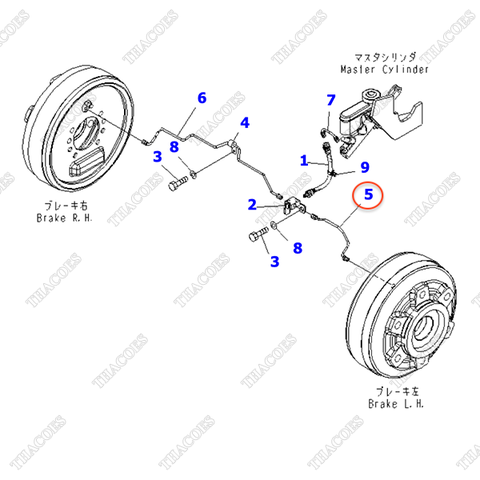 Ống ti ô dầu phanh bánh trái 3EB-38-41530 (WC)
