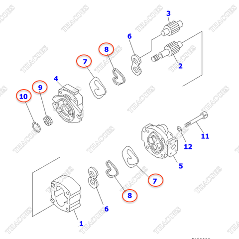 Bộ phớt bơm thủy lực KB2013A-20021 (K15)