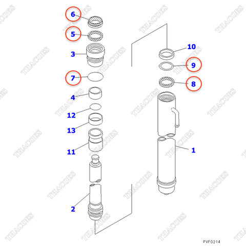 Bộ gioăng phớt KB3055A-00058 (2T2L) (5,5m-6m)