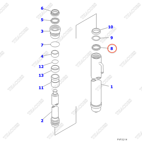 Phớt piston KB30161-55046 (cột 2T2L cao 5,5m-6m)