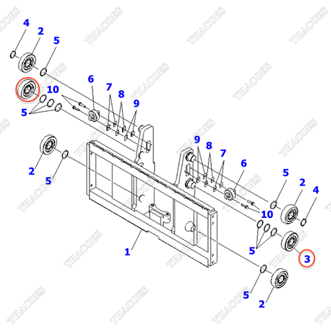 Vòng bi nâng hạ giá nâng 37B-9AD-6130 (L) (3T3L)