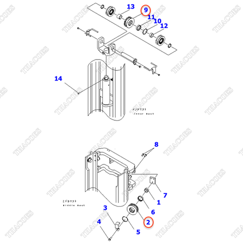 Puly lăn ống thuỷ lực 45B-2MG-6130UE (3T3L)