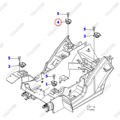 Cao su giảm chấn khung cabin 3EB-51-42140