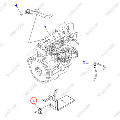 Rơ le thời gian sấy YM129930-77970 (12V) (4D98)
